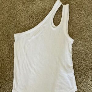 Old Navy active wear one shoulder ultra lite “Go Dry” tank, white, Small